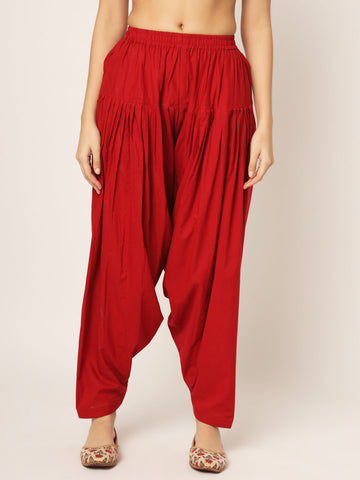 Vermillion Red Patiala Pant