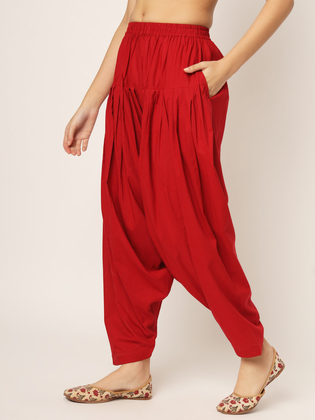 Vermillion Red Patiala Pant