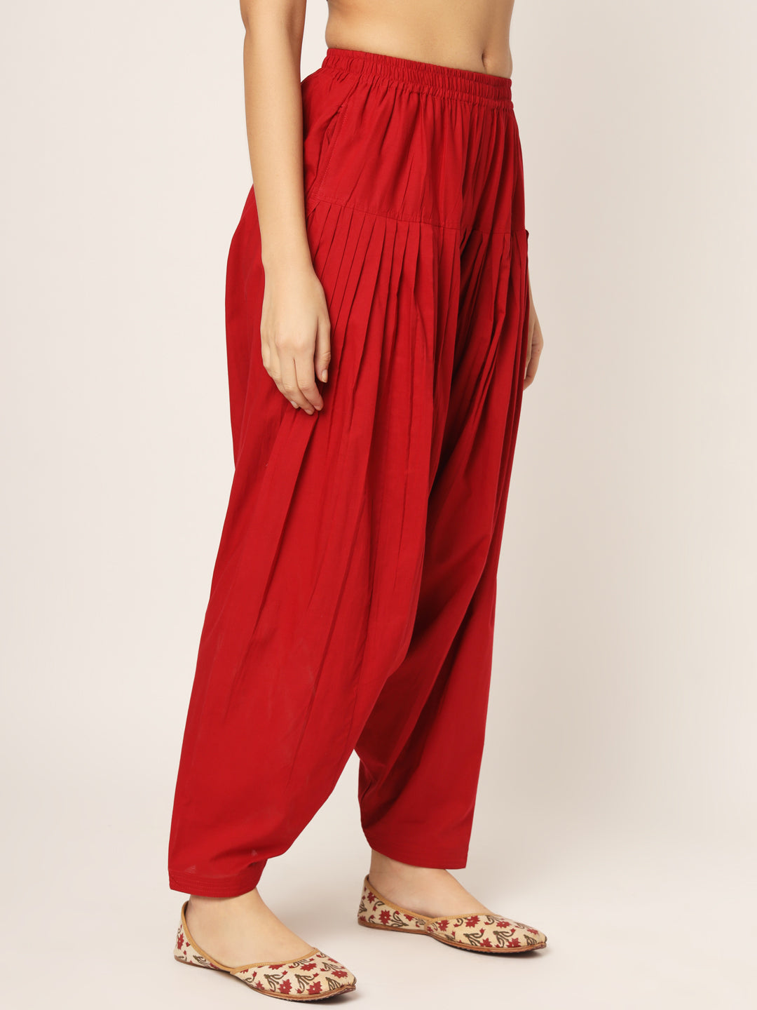 Vermillion Red Patiala Pant