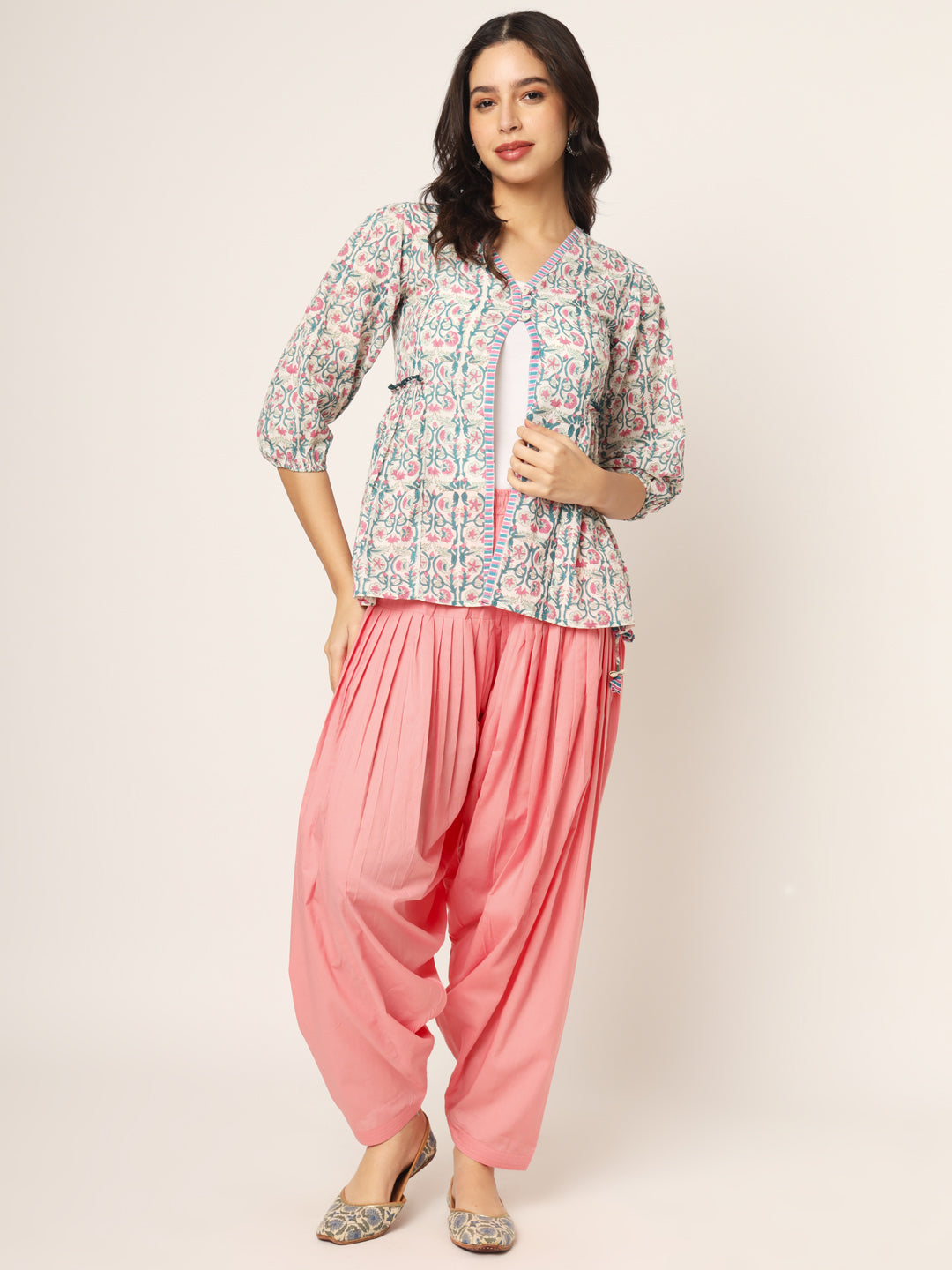 Peach Patiala Pant