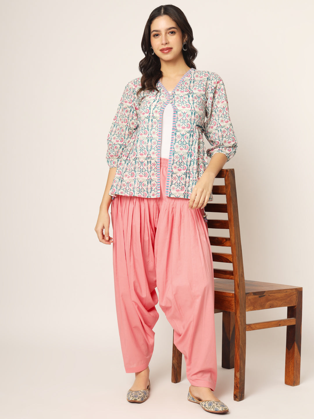 Peach Patiala Pant
