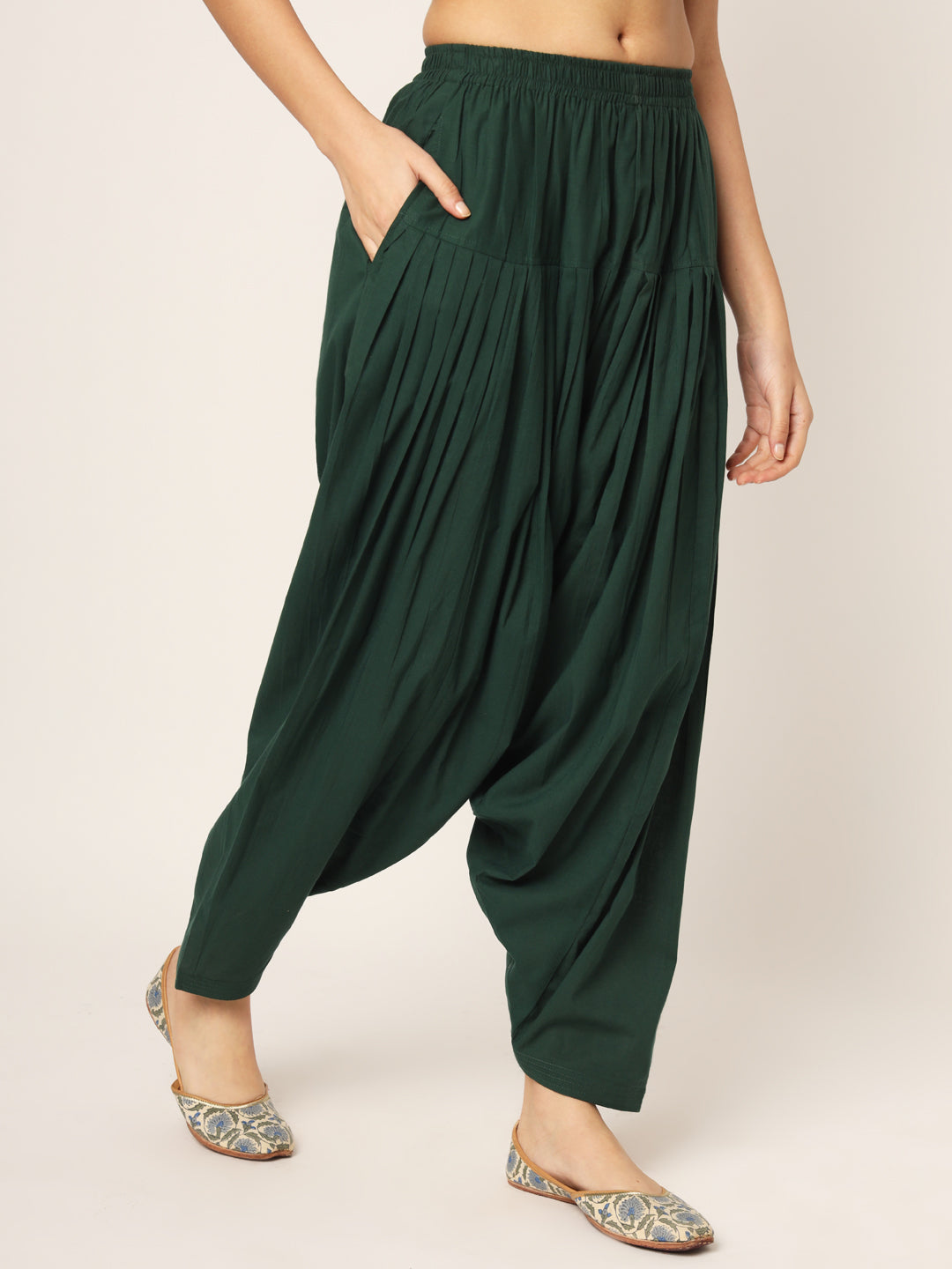 Bottle Green Patiala Pant