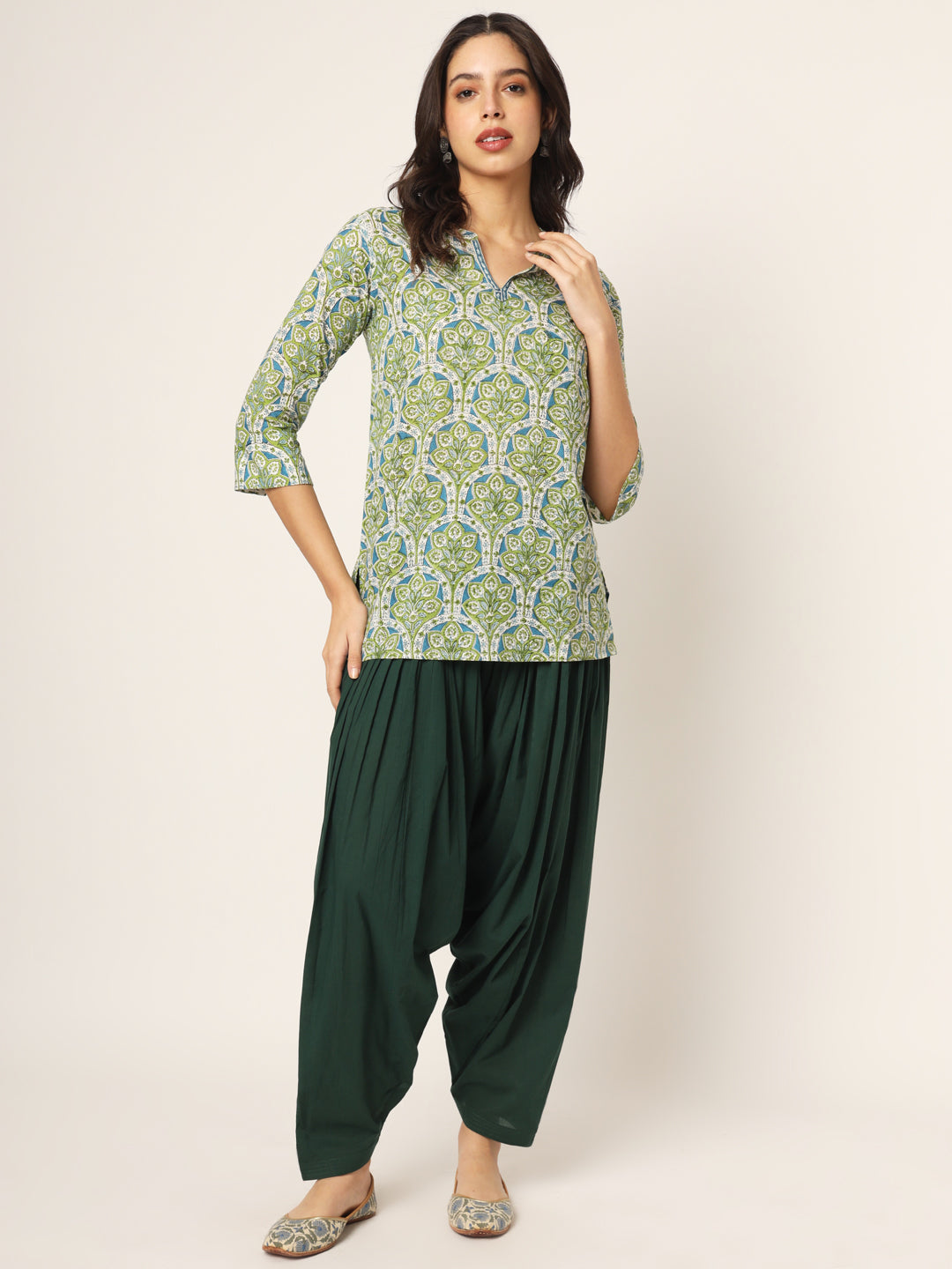 Bottle Green Patiala Pant