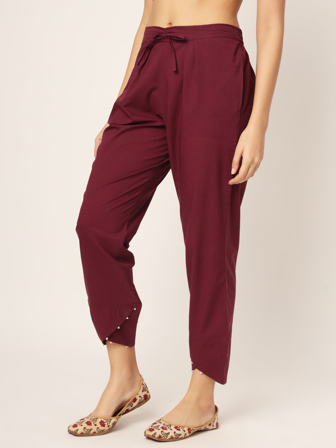Maroon Tulip Pants