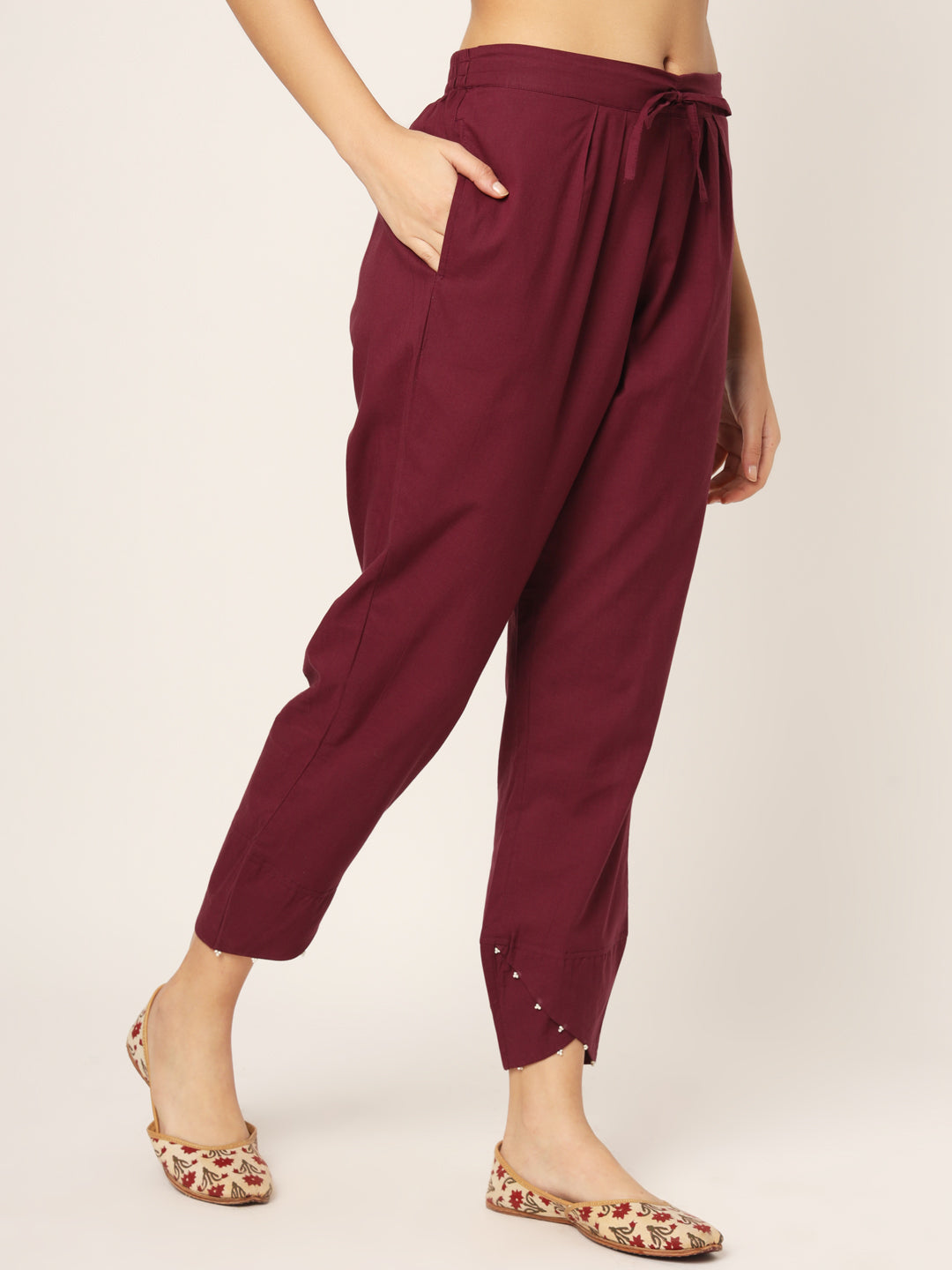 Maroon Tulip Pants