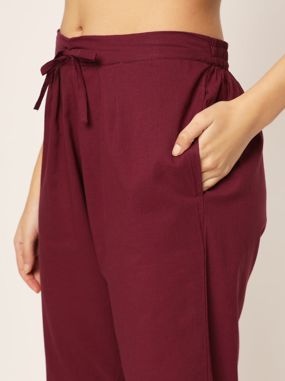 Maroon Tulip Pants