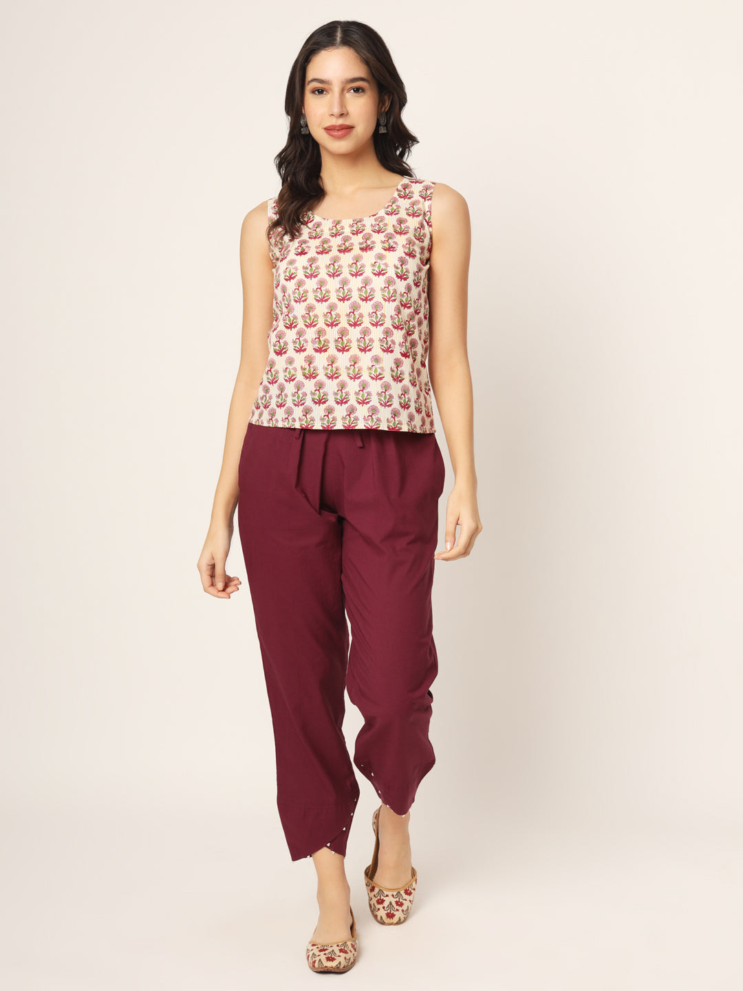Maroon Tulip Pants