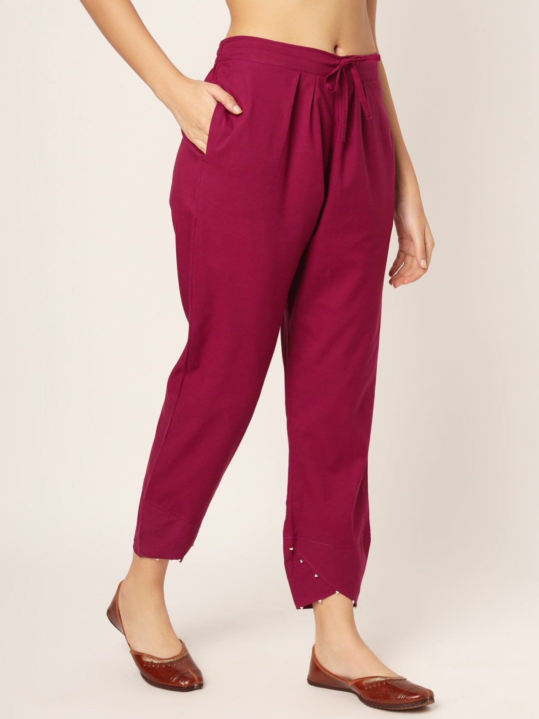 Vermillion Red Tulip Pants