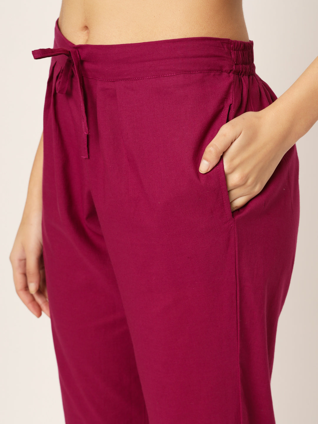 Vermillion Red Tulip Pants