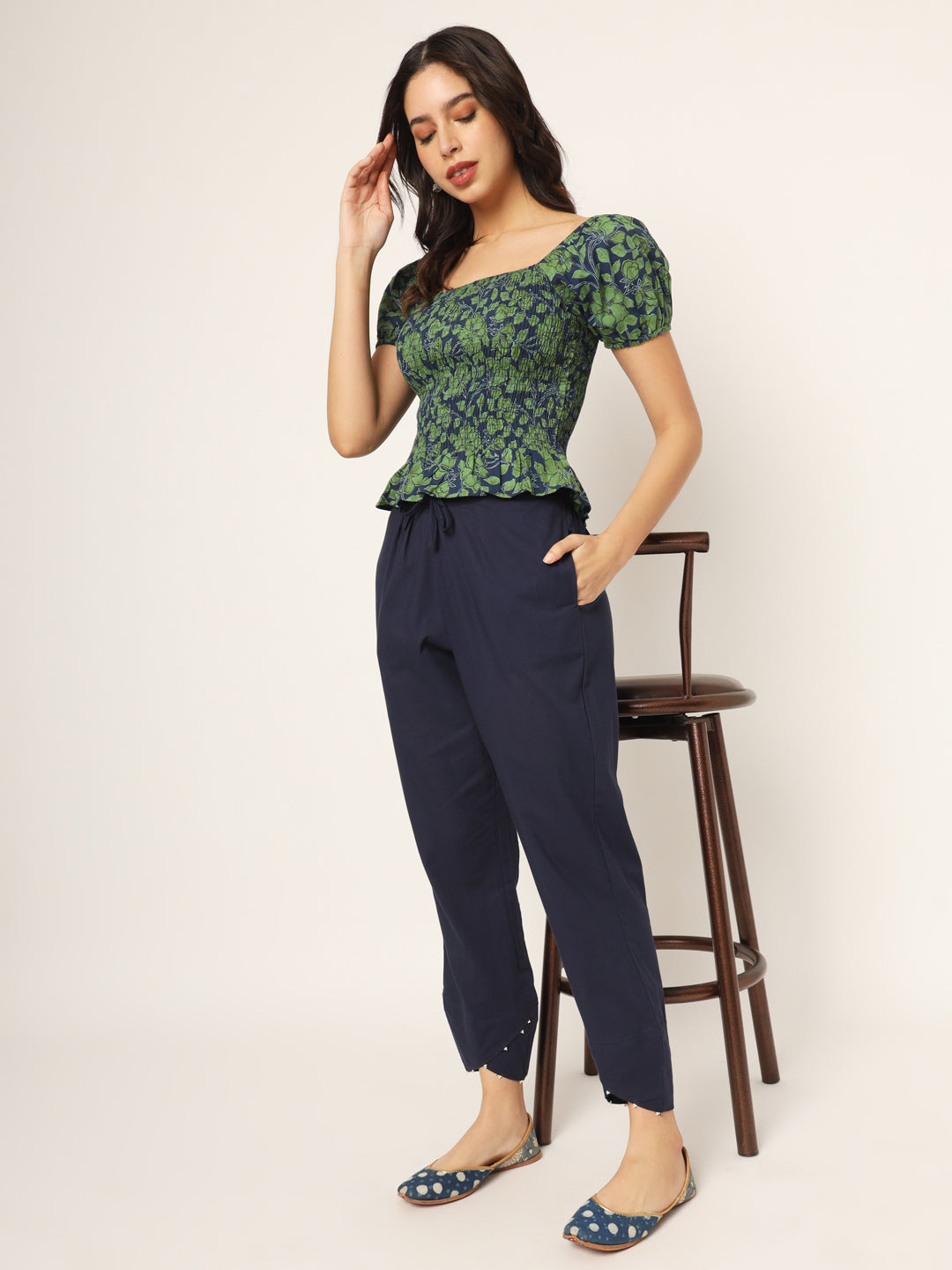 Navy Blue Tulip Pants