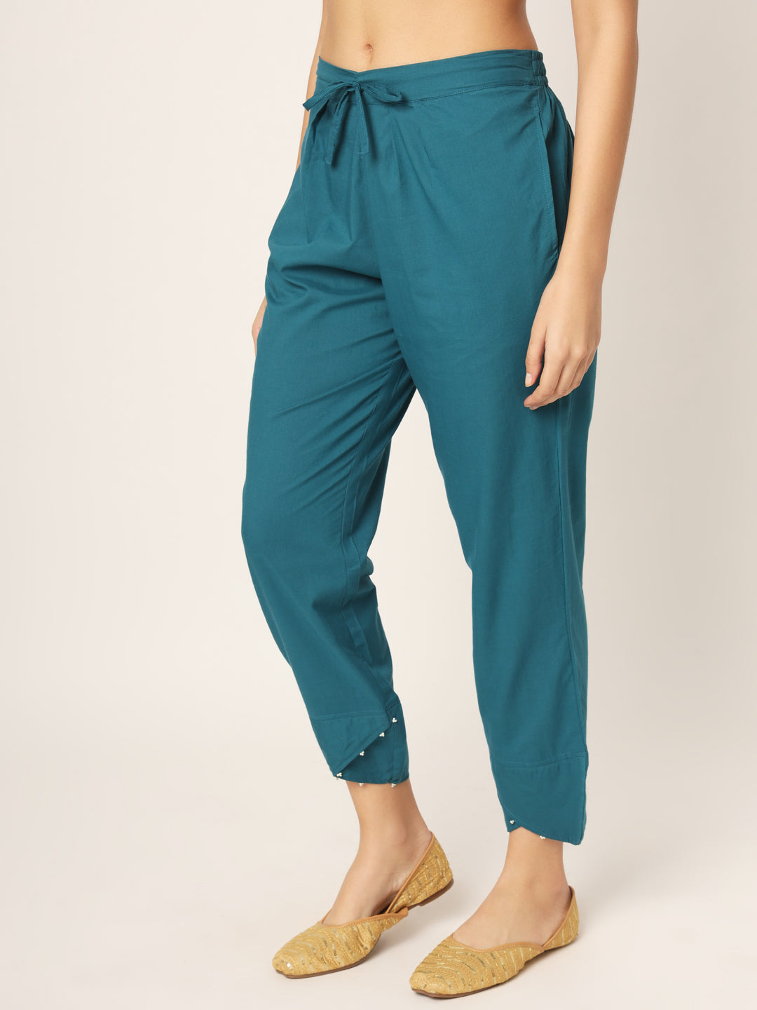 Teal Tulip Pants