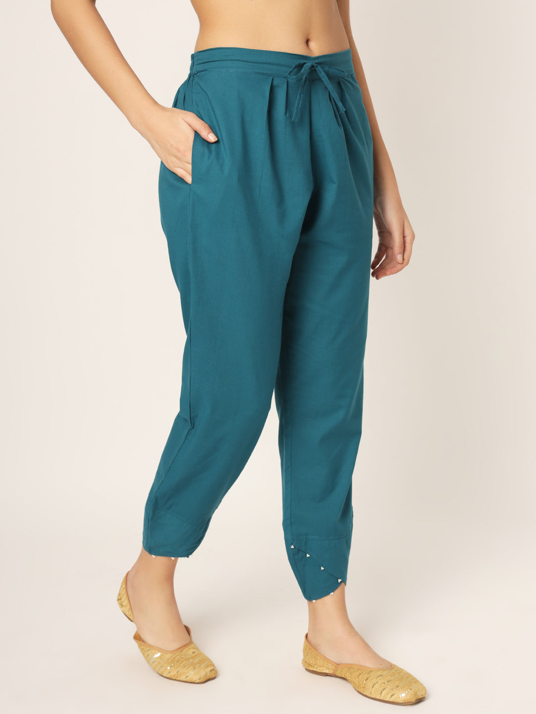Teal Tulip Pants