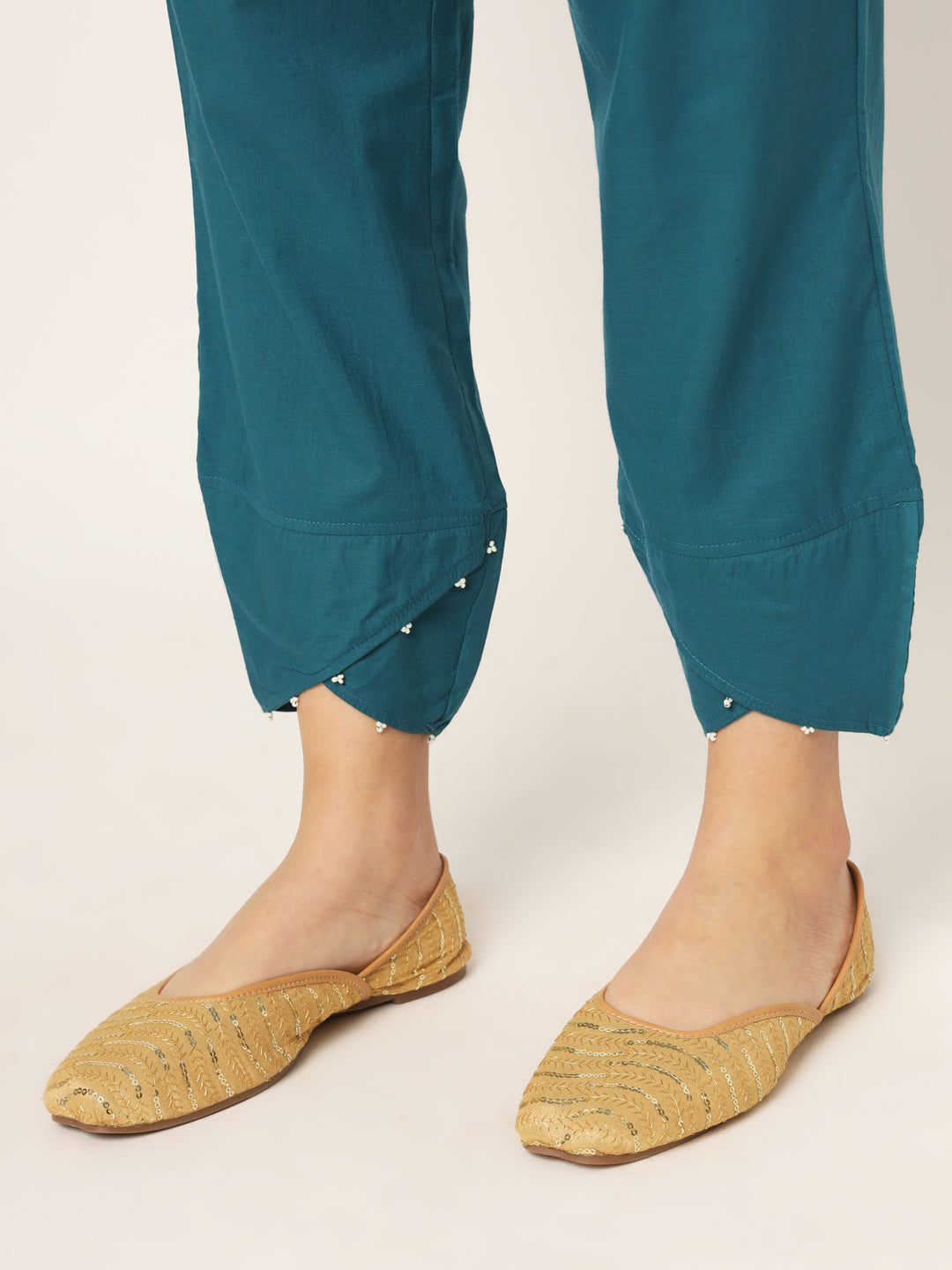 Teal Tulip Pants