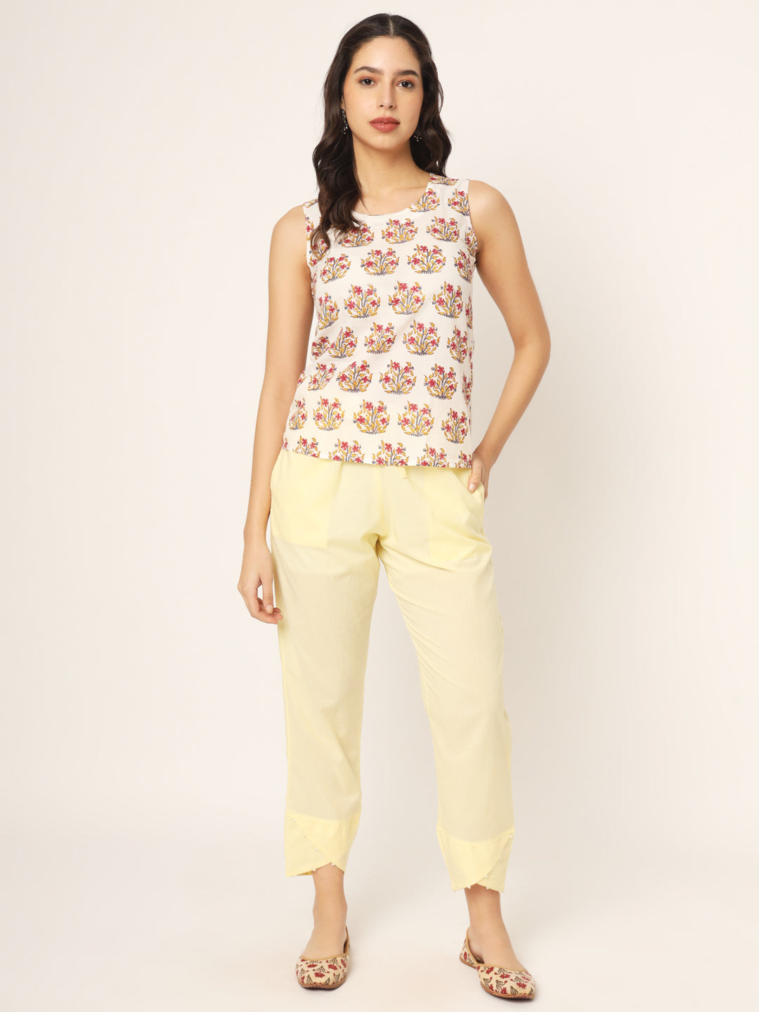 Cream Tulip Pants