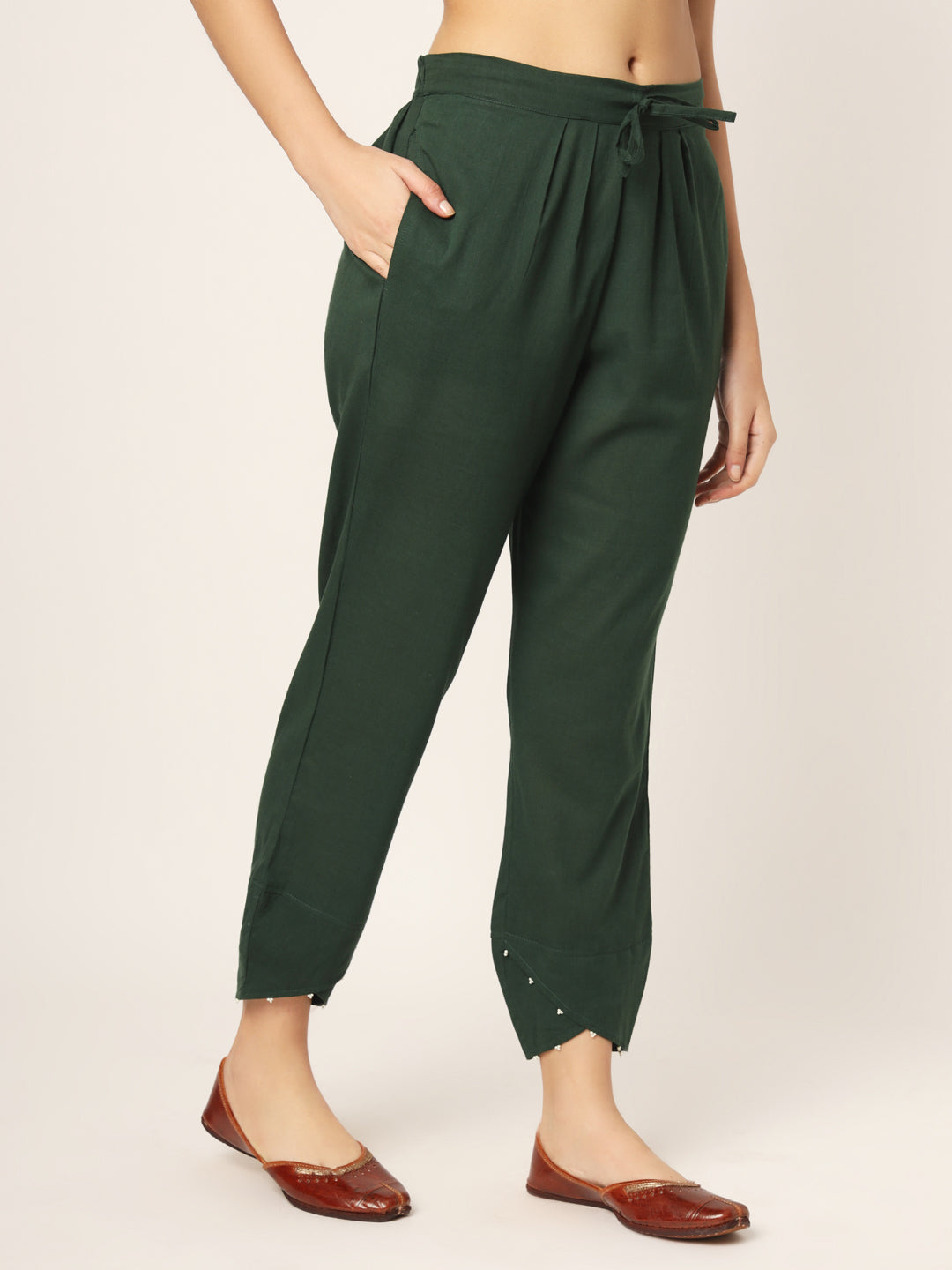 Bottle Green Tulip Pants