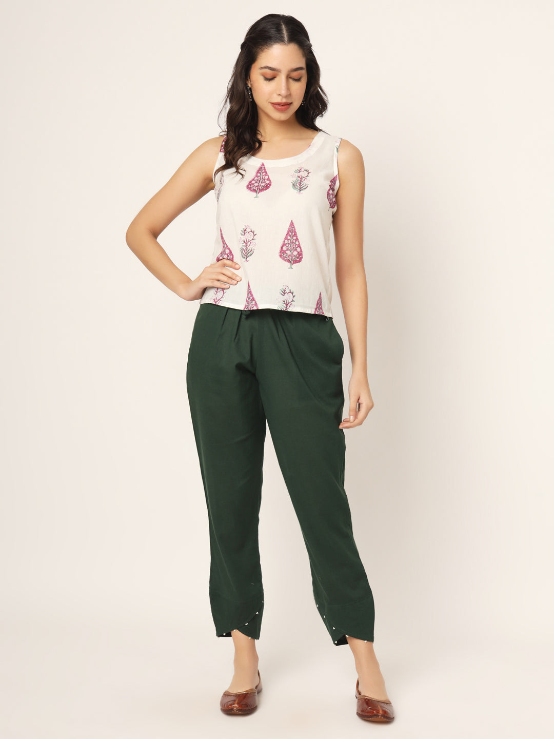 Bottle Green Tulip Pants