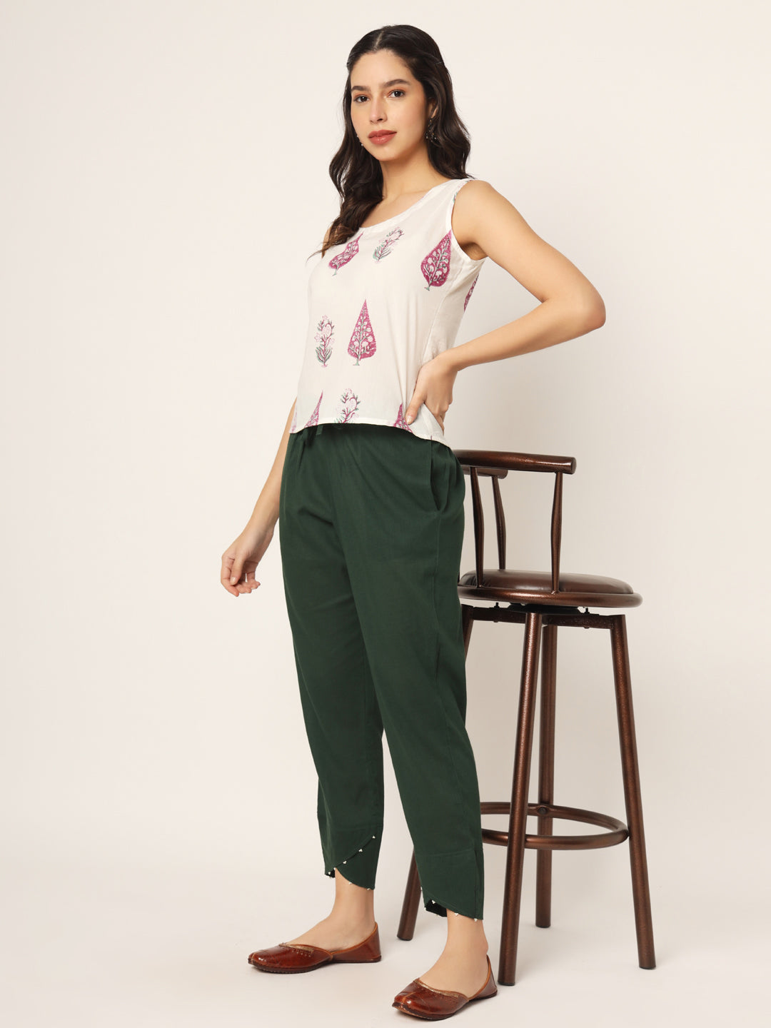 Bottle Green Tulip Pants