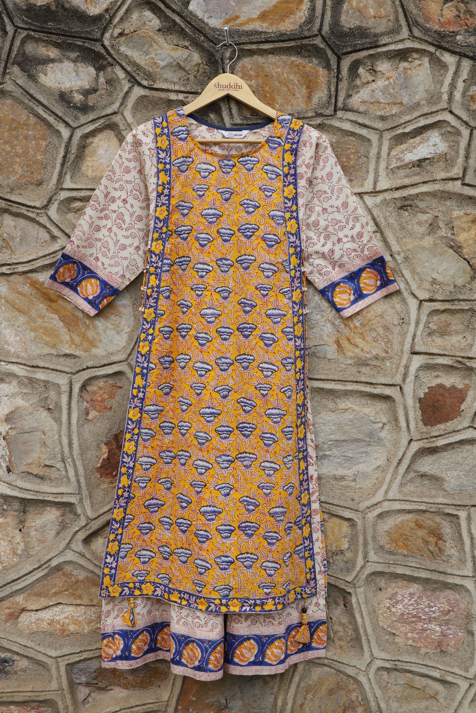 Saffron Yellow A line Kurta