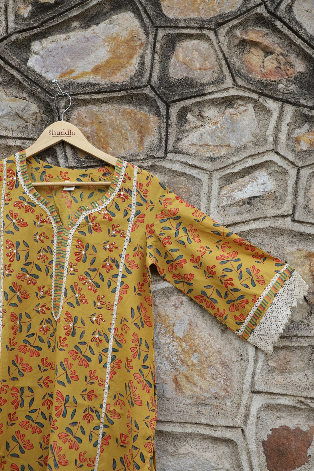 Orange Gold Yellow A line Kurta