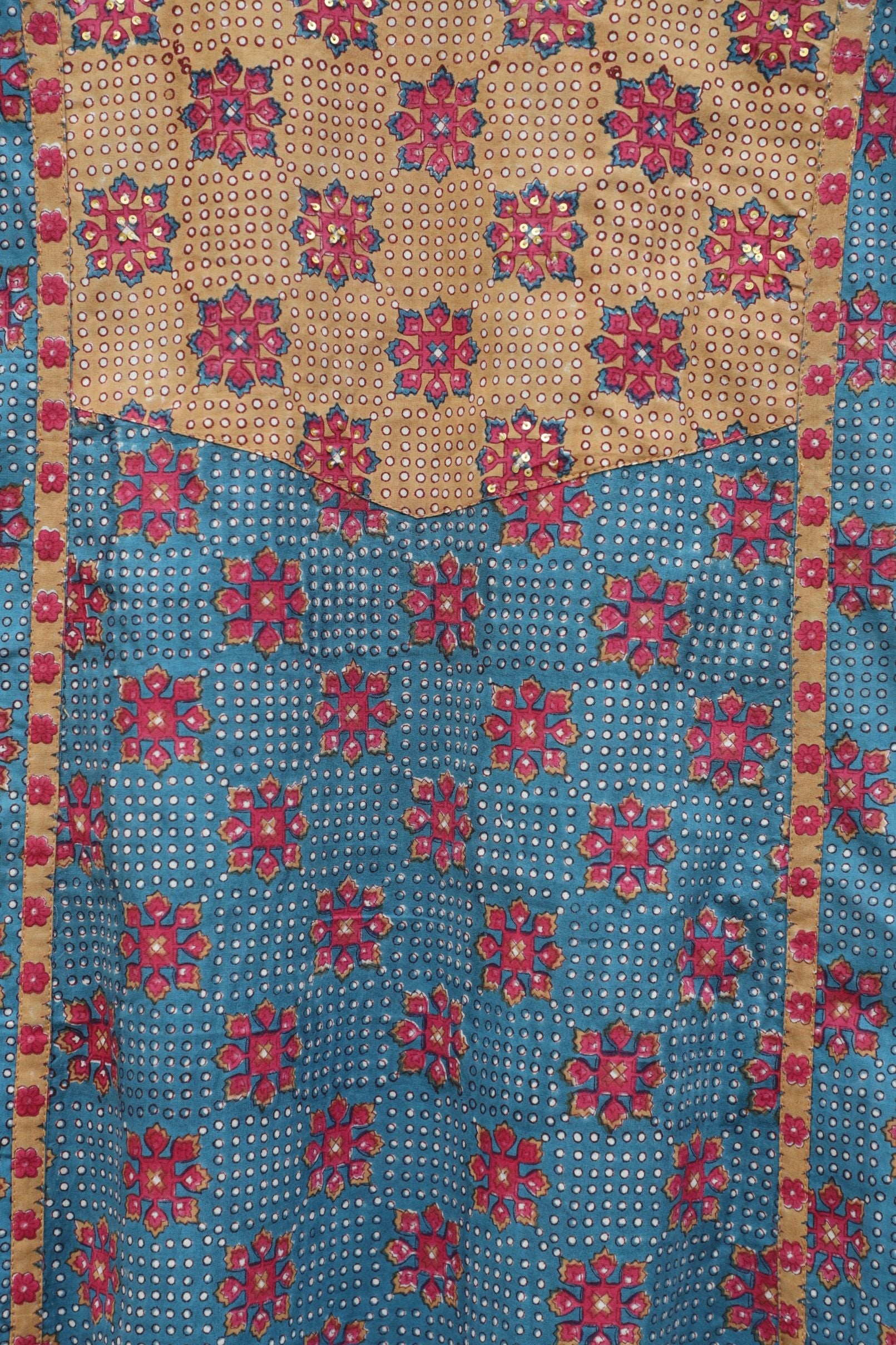 Lapis Lazuli blue with combination of Blush Pink A line Kurta