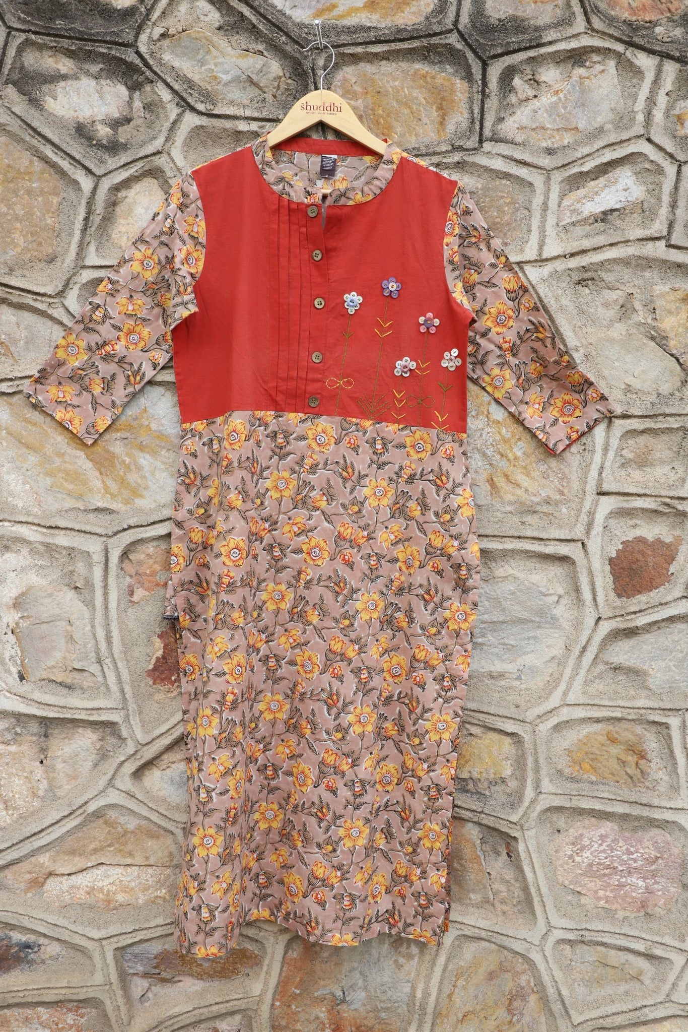 Sand Yellow Straight kurta