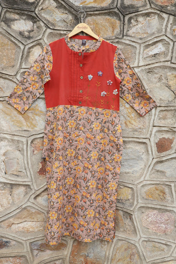 Sand Yellow Straight kurta