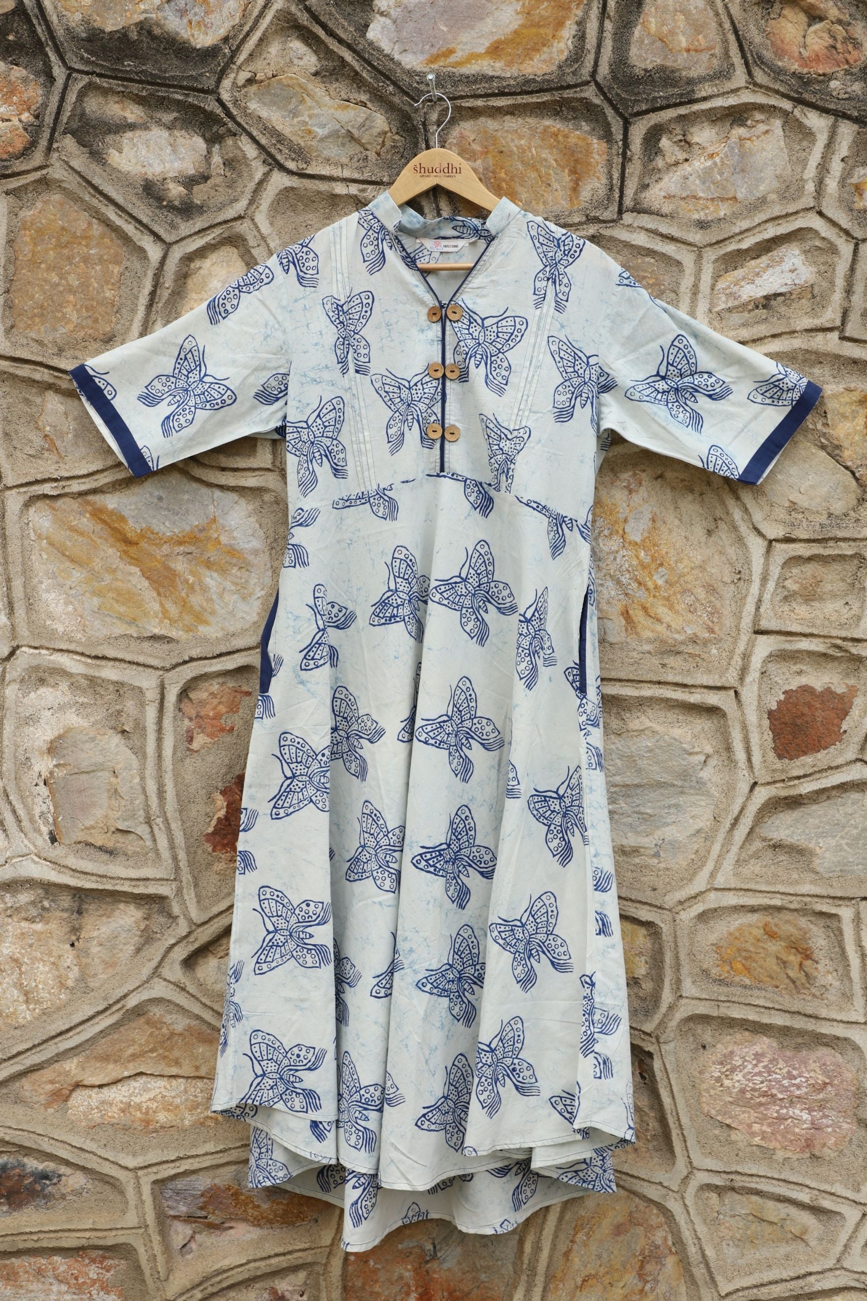 Persian Blue With A Combination Of White Anarkali Kurta