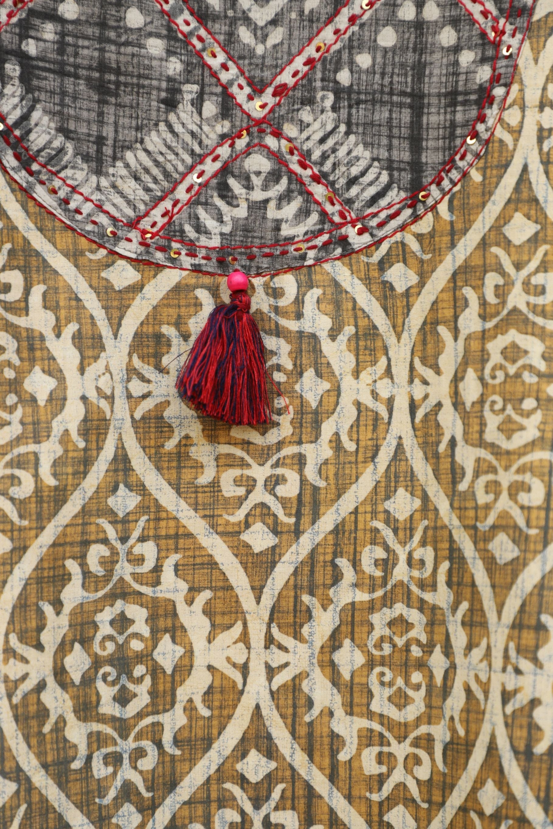Beige With The Combination Of Golden Anarkali Kurta